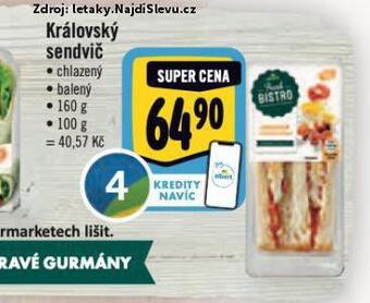 Albert Královský sendvič nabídka