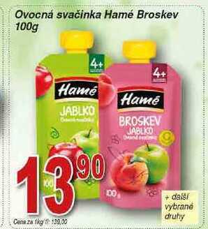 Hruška Hamé ovocná svačinka broskev 100g nabídka