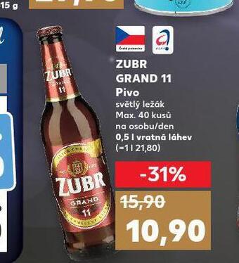 Kaufland Pivo zubr grand 11 nabídka
