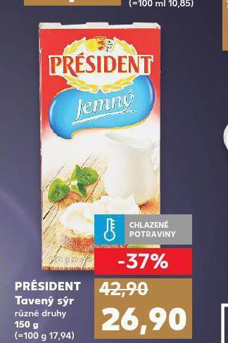 Kaufland Président tavený sýr nabídka