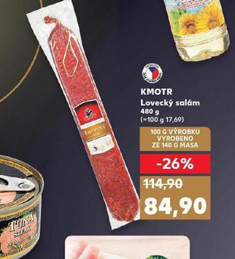 Kaufland Kmotr lovecký salám nabídka