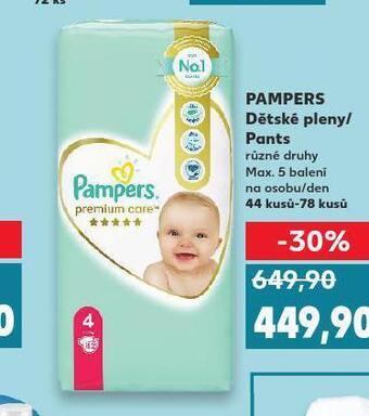 Kaufland Pampers dětské plenky nabídka