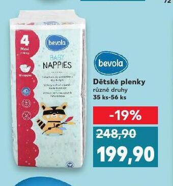Kaufland Bevola dětské plenky nabídka