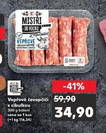 Kaufland Vepřové čevapčiči s cibulkou nabídka