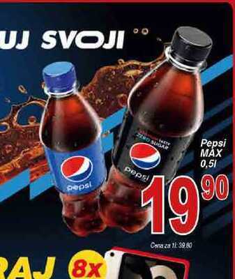 Hruška Pepsi max 0,5l nabídka