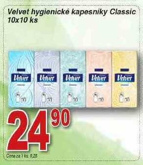 Hruška Velvet classic hygienické kapesníky 10 x 10ks nabídka