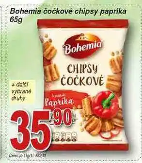 Bohemia čočkové chipsy paprika 65g