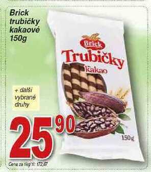 Hruška Brick trubičky kakaové 150g nabídka