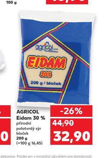 Kaufland Agricol eidam 30% nabídka