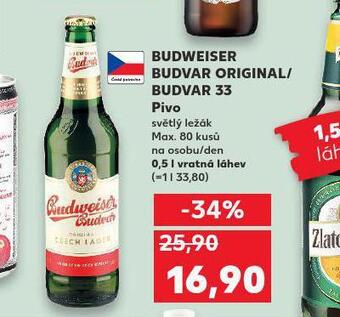 Kaufland Pivo budweiser budvar original nabídka