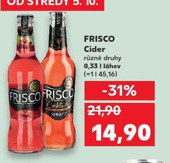 Kaufland Frisco cider nabídka