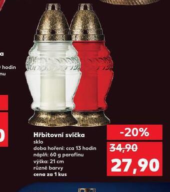 Kaufland Hřbitovní svíčka sklo nabídka