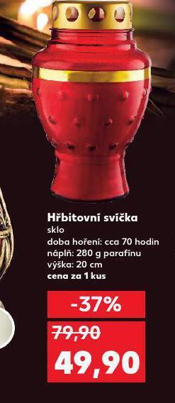 Kaufland Hřbitovní svíčka sklo nabídka