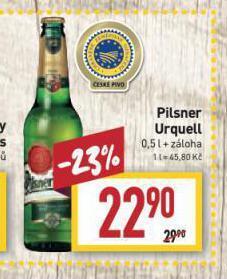 Billa Pivo pilsner urquell nabídka
