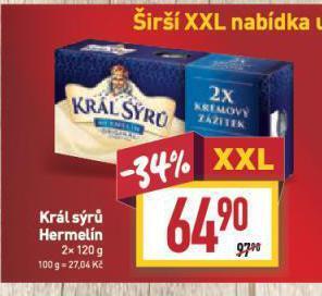 Billa Král sýrů hermelín nabídka