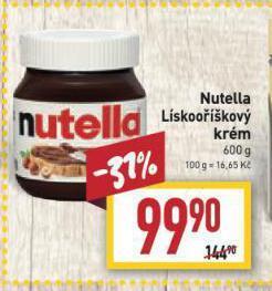 Billa Nutella nabídka