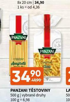 Terno Panzani těstoviny nabídka