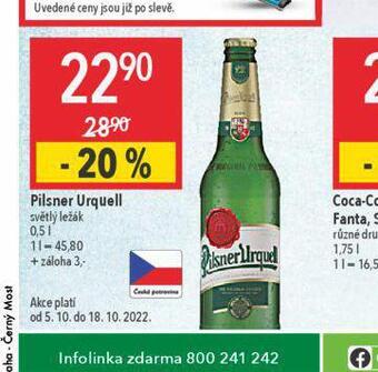 Globus Pivo pilsner urquell nabídka