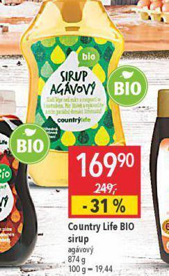 Globus Country life bio sirup nabídka