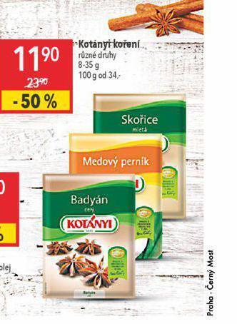 Globus Kotányi koření nabídka