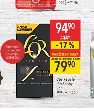 Globus L´or kapsle nabídka