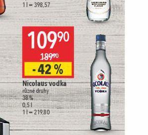 Globus Nicolaus vodka nabídka