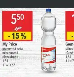 Globus My price pramenitá voda nabídka