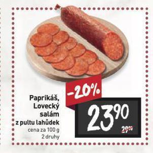 Billa Paprikáš nabídka