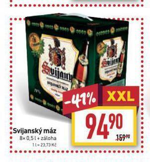 Billa Pivo svijanský máz nabídka