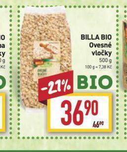 Billa Bio ovesné vločky nabídka