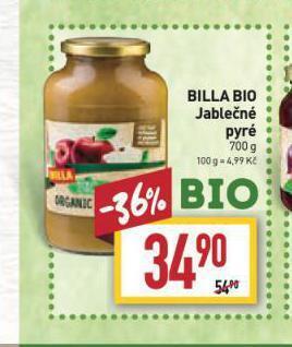 Billa Bio jablečné pyré nabídka