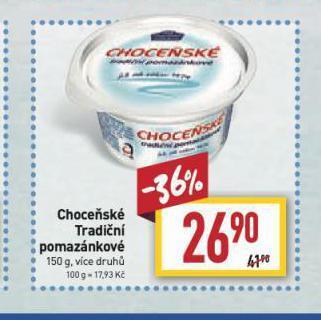 Billa Choceňské tradiční pomazánkové nabídka
