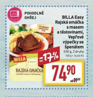 Billa Vepřové výpečky nabídka