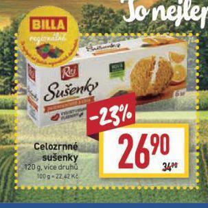 Billa Celozrnné sušenky nabídka
