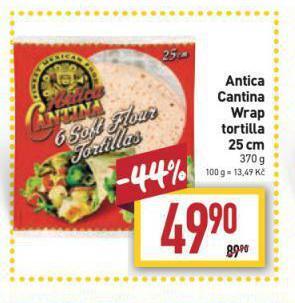 Billa Antica cantina wrap tortilla nabídka