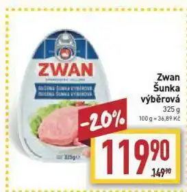 Billa Zwan šunka výběrová nabídka