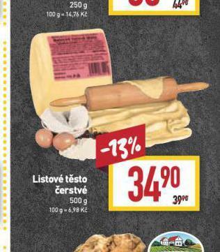 Billa Listové těsto čerstvé nabídka
