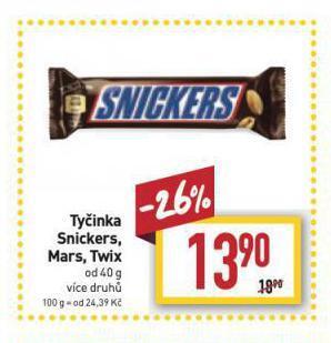 Billa Tyčinka snickers nabídka