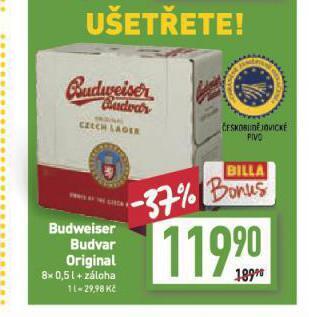 Billa Pivo budweiser budvar nabídka
