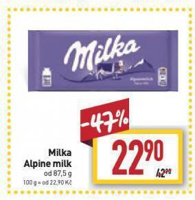 Billa Milka čokoláda nabídka