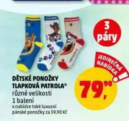 Penny Market Dětské ponožky tlapková patrola nabídka