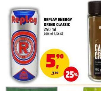 Penny Market Replay energy drink classic nabídka