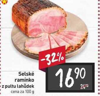 Billa Selské ramínko z pultu lahůdek cena za 100 g nabídka