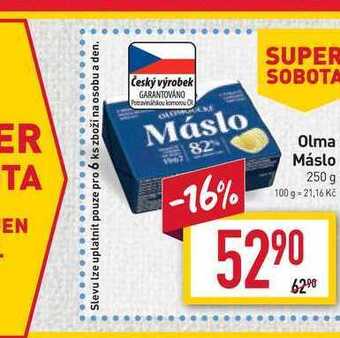 Billa Olma máslo 250 g nabídka