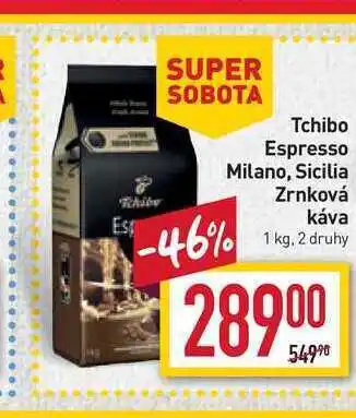 Billa Tchibo espresso milano zrnková káva 1 kg nabídka