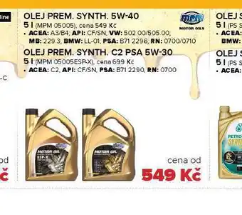 Auto Kelly Motorový olej synth. 5w-40 nabídka