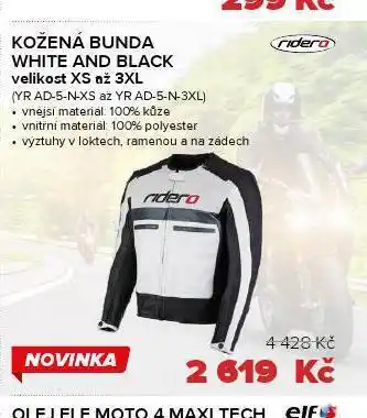 Auto Kelly Kožená bunda white and black nabídka