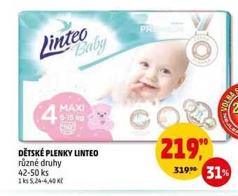 Penny Market Dětské plenky linteo, 42-50 ks nabídka