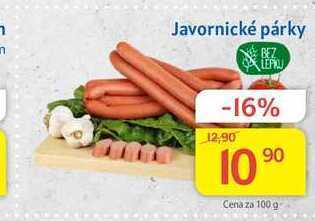 Kubík potraviny Javornické párky 100 g nabídka