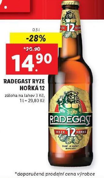 Lidl Pivo radegast ryze hořká 12 nabídka